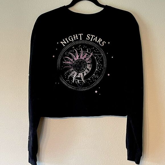 Gold Rush, Women’s, Long-Sleeve, Black, Cropped, Graphic Tee. Size Large. - Picture 2 of 4